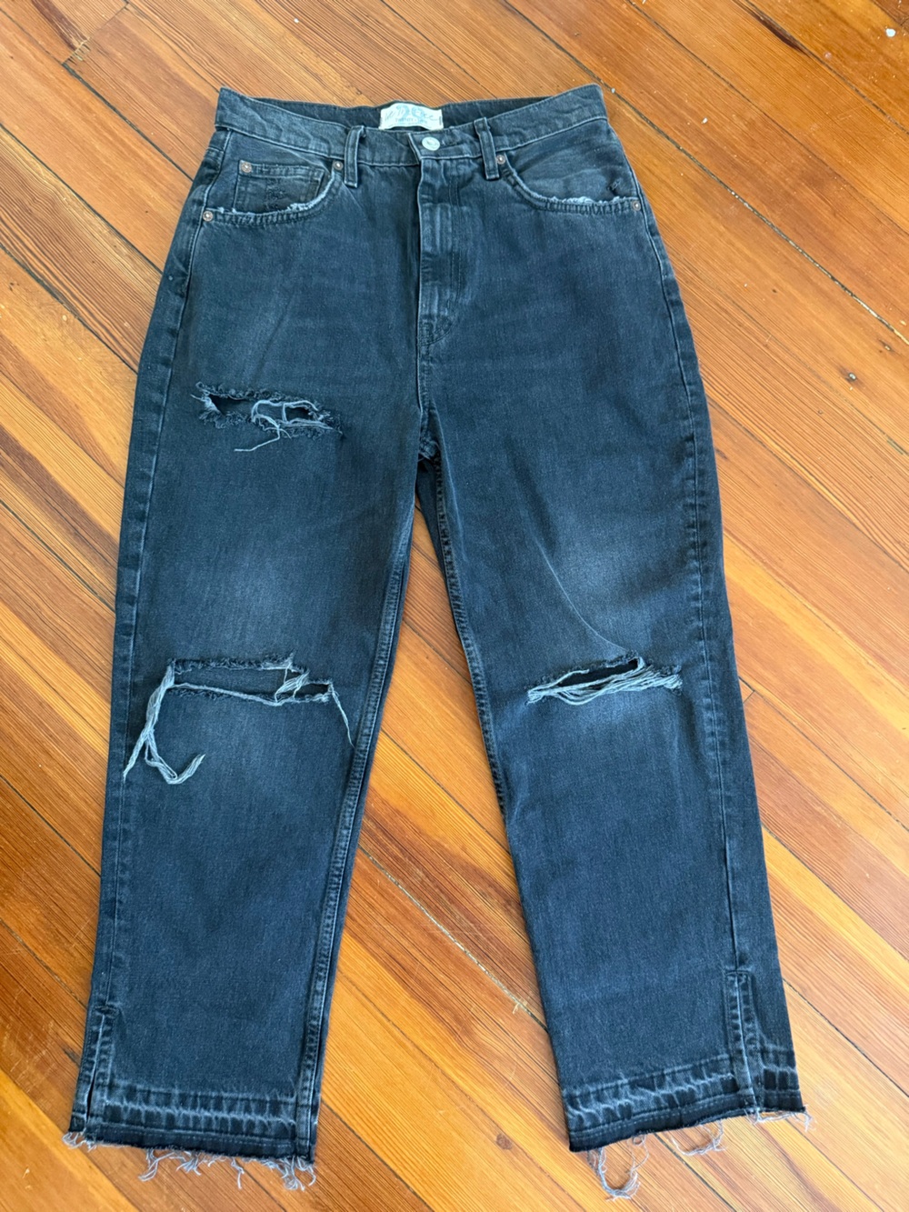 We The Free Black Distressed Skinny Jeans